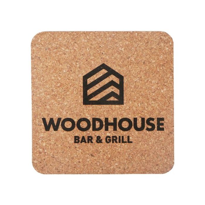 Laser Engraved Recycled 3mm Square Cork Coaster