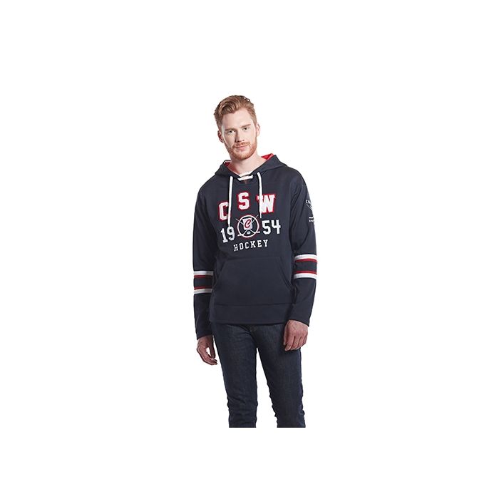 L00617 - Dangle - Adult Pullover Hockey Lace Hooded Sweatshirt