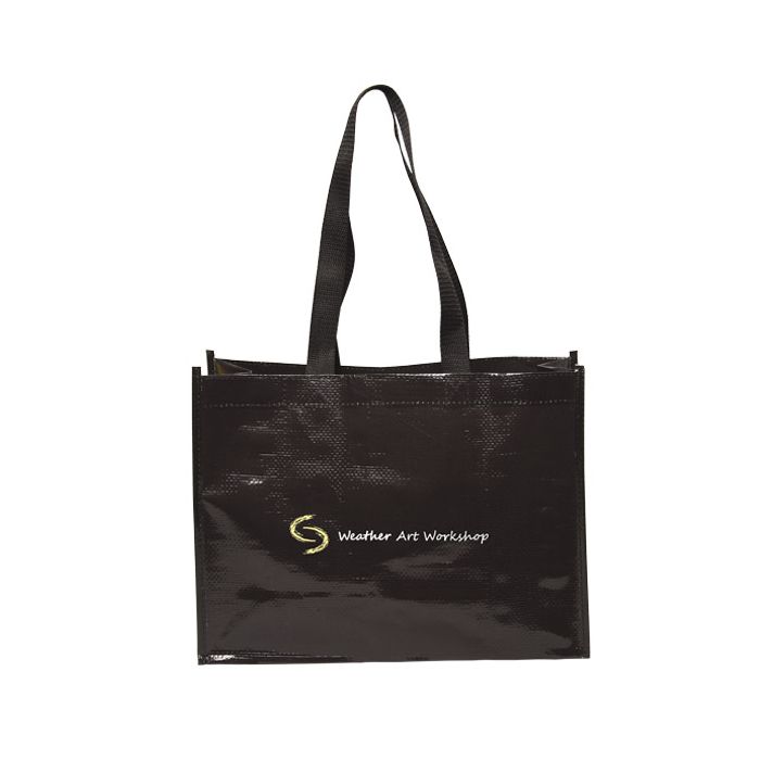 Laminated Tote Bag - 5th Ave Woven Bag - 14" W x 10" H x 5.5" D