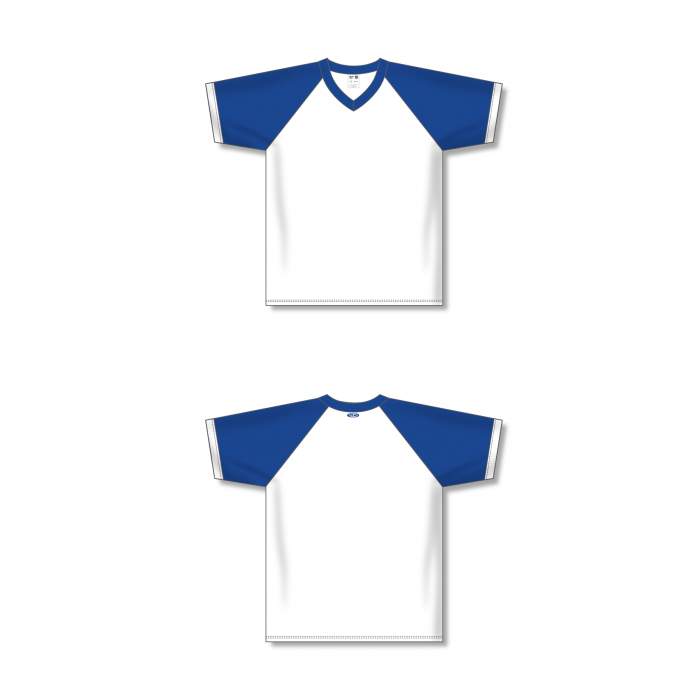 V-Neck Volleyball Jerseys - White/Royal
