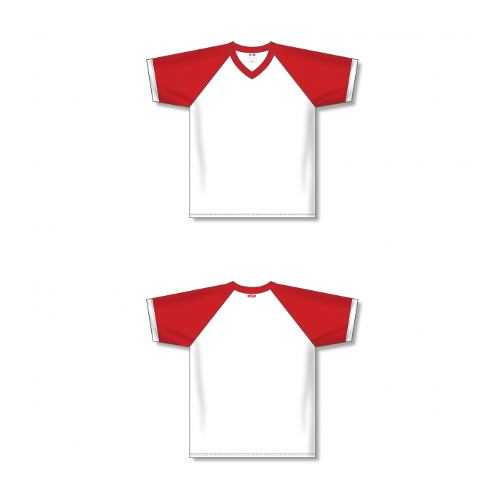 V-Neck Volleyball Jerseys - White/Red