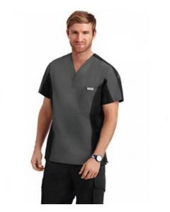 Men's Two Tone V-Neck Scrub Top / Cargo Six Pocket Scrub Pant (Min 12)