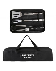 BGP413 | Grill Easy 3 Pc. Stainless BBQ Utensil Set With RPET Case