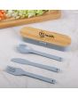 KP9809 Bamboo lid of eco-friendly reusable cutlery set – custom branding available