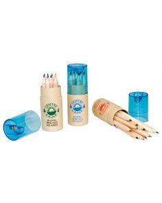 0929 12 Rainbow Wooden Pencils w/ Sharpener - Bayamo