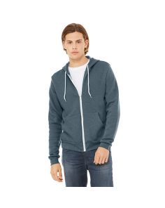 Bella Unisex Poly-Cotton Full-Zip Hooded Sweatshirt Custom Embroidered (Min 12)