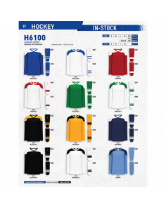 H6100 - League Hockey Jerseys (Min 12) - 22 COLORS 