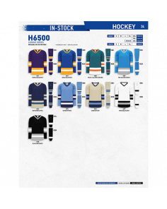 H6500 - League Hockey Jerseys (Min 12) - 23 COLORS 