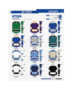 H7500 Select Hockey Jerseys Custom Printed (Min 12) - 21 Colors
