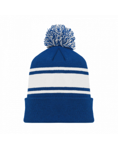 A1830 Cuff Toque & PomPom 30 Hockey colors Custom Embroidered