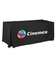 Table Cover Box Style / Tablecloth for 8' Table, Heat Transfer, 7.5 oz Twill (closed back)