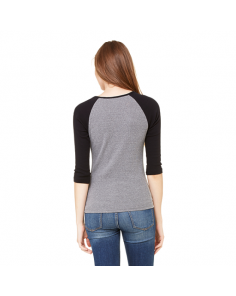 Bella Ladies' Baby Rib 3/4 Sleeve Raglan T-Shirt