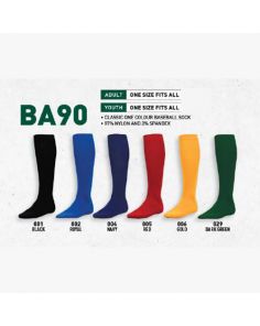 BA90 - Knitted Solid Baseball Socks  (Min 12) - 6 Colors
