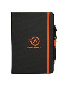 Journals - 5.75” x 8.25” Carmelia PU Hard Cover with Pen (Min 25)