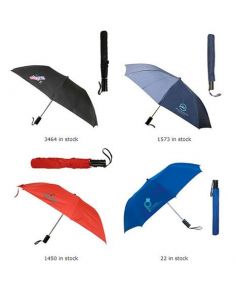 Folding Umbrella 21” rib length, 42” arc (Min 25)
