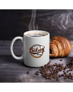 'C' Handle White Fuzion Mug  (Min 72)