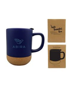 Cork Base Ceramic Mug Evora 325 ML. (11 FL. OZ.) (Min 36)