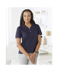 Devon & Jones Ladies' Pima Piqué Short-Sleeve Y-Collar Polo (Min 12)