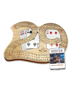 Cribbage Board & Playing Card Gift Set wtih Custom Box (Min 18)