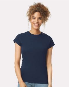 Custom Printed 64000L Gildan Ladies Fitted Cotton Preshrunk Jersey T-Shirt