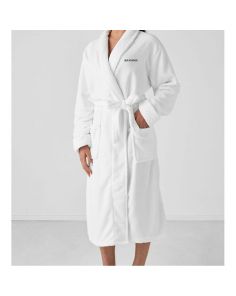 Bathrobe - Heavy Weight White Velour Shawl Color Custom Embroidered (Min 6)