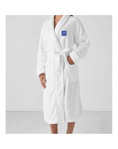 T588 100% Cotton Heavy Weight White Velour Shawl Color Bath Robe one size