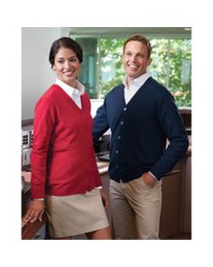 Harriton Men's Pilbloc™ V-Neck Button Cardigan Sweater