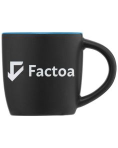 "A" Zanzibar - 12 oz. Matte Black Ceramic Mug with ColorPop (Min 72)