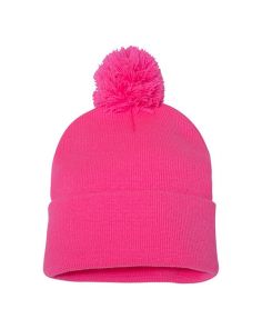 #1 Cuff Toque Pom Pom Custom Embroidered Winter Hat (Min 12)