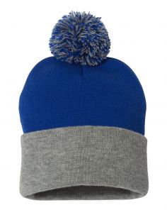 SP15- Cuff Toque Pom Pom Custom Embroidered Winter Hat