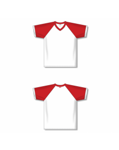 V-Neck Volleyball Jerseys - White/Red