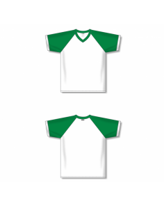 V-Neck Volleyball Jerseys - White/Kelly